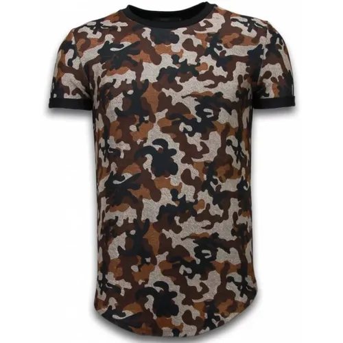 Camouflaged Fashionable Long Fit - Men T-Shirt - 111B , male, Sizes: S, XL, M, L - True Rise - Modalova