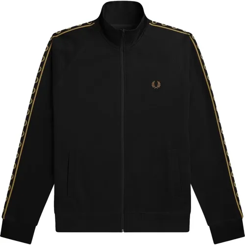 Contrast Tape Track Jacket - /Gold , male, Sizes: 2XL - Fred Perry - Modalova