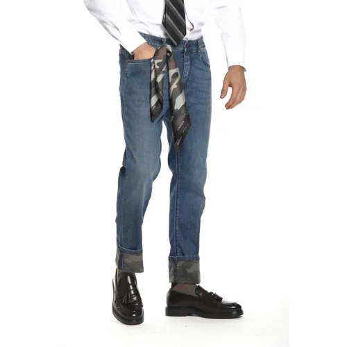Blaue Slim Fit Jeans , Herren, Größe: W33 - Mason's - Modalova