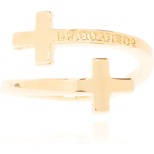 Rings, male, , Size: M Brass ring - Dsquared2 - Modalova