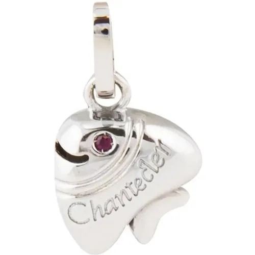 Silver Fish Pendant with Ruby , female, Sizes: ONE SIZE - Chantecler - Modalova