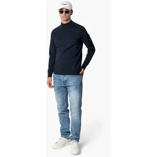 Dunkelblaues Strickpullover für Herren , Herren, Größe: S - Quotrell - Modalova