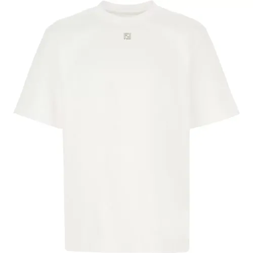 Lässiges Baumwoll T-Shirt , Herren, Größe: L - Fendi - Modalova