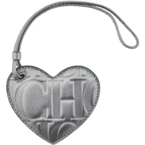 Heart Charm in Silver Leather , female, Sizes: ONE SIZE - Carolina Herrera - Modalova
