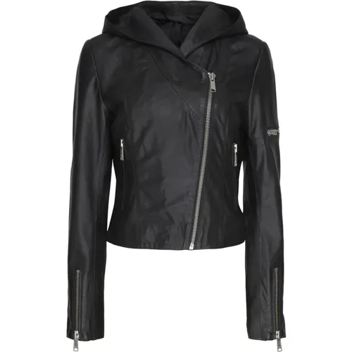 Biker With Hood 11096 , female, Sizes: L - Notyz - Modalova