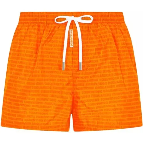 Monogram Swim Shorts , male, Sizes: L, XS - Dsquared2 - Modalova