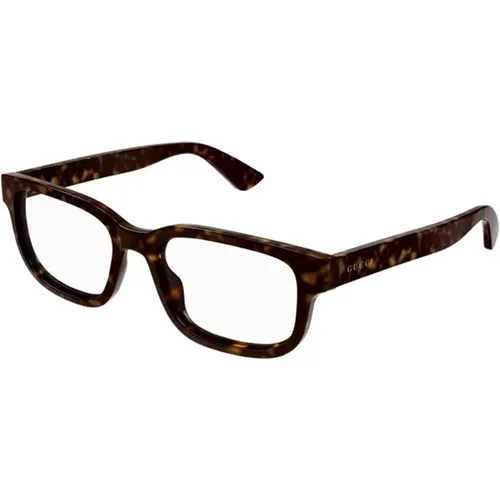 Stylish Havana Frame Glasses , unisex, Sizes: 56 MM - Gucci - Modalova