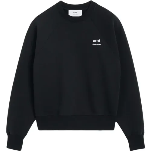 Cotton Sweater with Logo Print , male, Sizes: XL, M, S, L - Ami Paris - Modalova