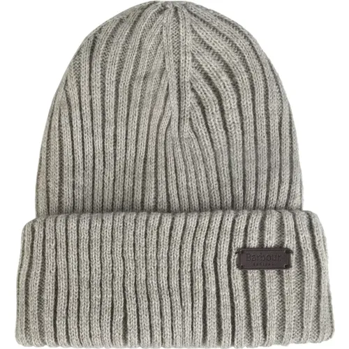 Beanies, male, , Size: ONE SIZE Grey Beanie Scarf Set - Barbour - Modalova