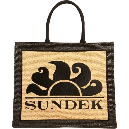 Schwarze Strandtasche , Damen, Größe: ONE Size - Sundek - Modalova