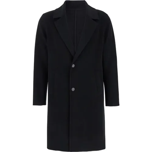 Single-Breasted Coats, male, , Size: L Wool Double Coat - Low Brand - Modalova