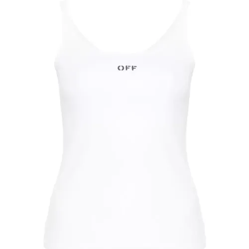 Off , Elastic Tank Top , female, Sizes: S, 2XS, XS - Off White - Modalova