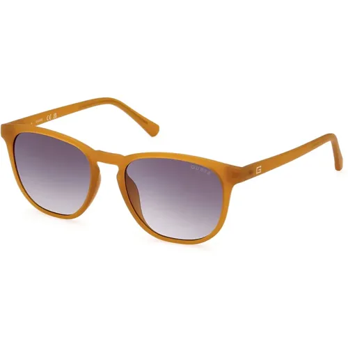 Elegant Round Sunglasses with Smoke Gradient Lenses , unisex, Sizes: 53 MM - Guess - Modalova