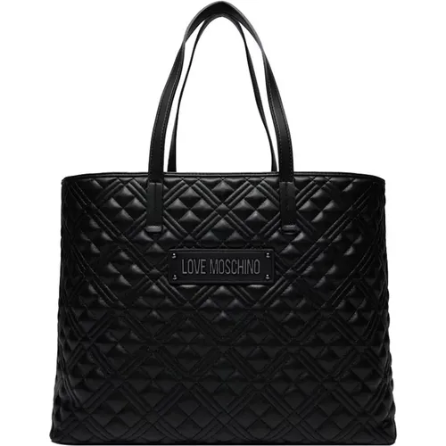 Schwarze Shopper Tasche Trendiges Design - Moschino - Modalova