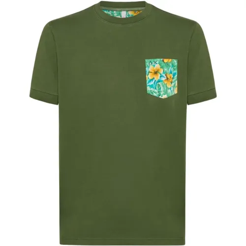T-Shirts , Herren, Größe: L - Sun68 - Modalova