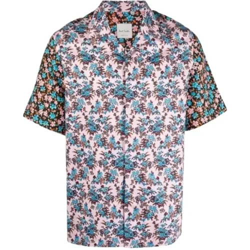 Rizo Floral Print Short-Sleeve Shirt , male, Sizes: S, L - Paul Smith - Modalova