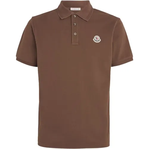 Logo Patch Polo Klassisch Braun , Herren, Größe: 3XL - Moncler - Modalova