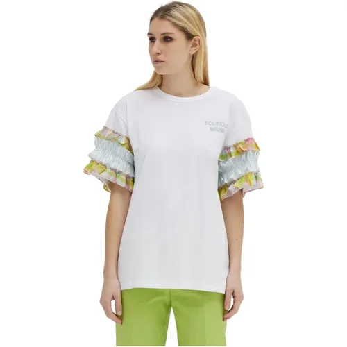 Cotton T-shirt with Rouges , female, Sizes: XS - Moschino - Modalova