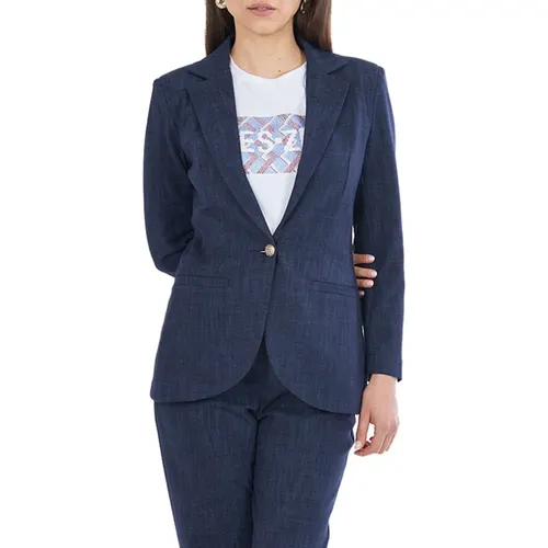 Blaue Damenblazer Elegant Raffiniert - YES ZEE - Modalova