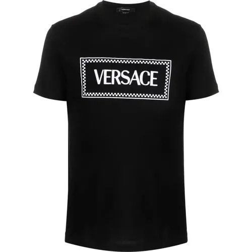 Logo Embroidered T-shirts and Polos , male, Sizes: M, L, S, 2XL, XL - Versace - Modalova