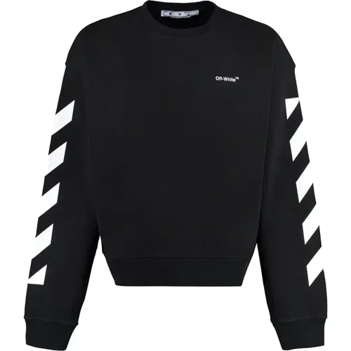 Sweatshirts, male, , Size: M Cotton crew-neck sweatshirt - Off White - Modalova