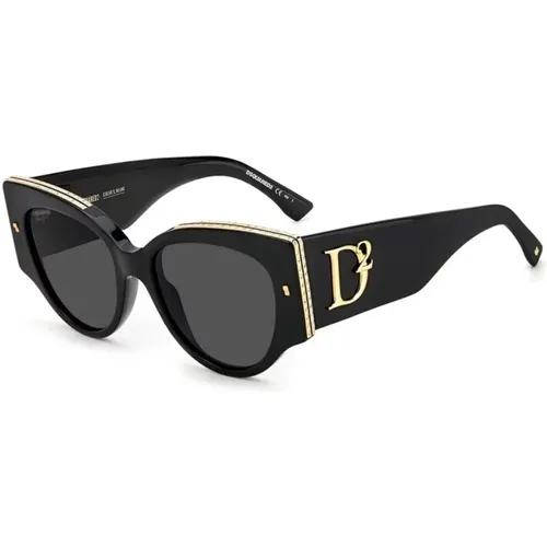 Golden Detail Sunglasses Grey Gradient , female, Sizes: 54 MM - Dsquared2 - Modalova