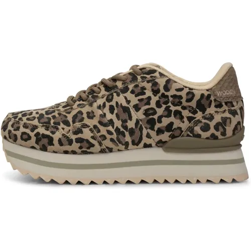 Animal Print Platform Sneaker , female, Sizes: 8 UK, 6 UK, 3 UK, 9 UK, 4 UK, 5 UK - Woden - Modalova