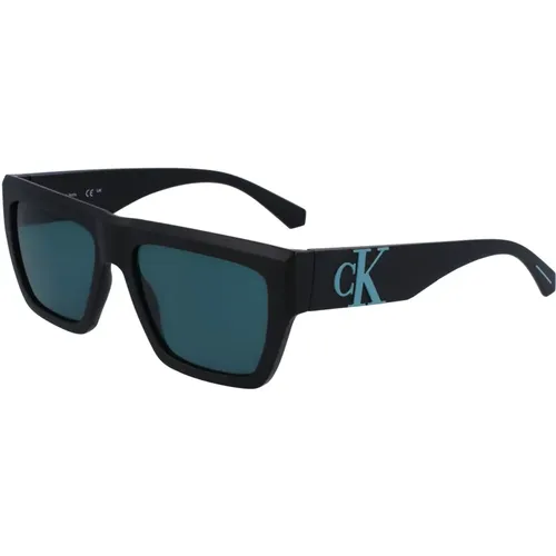 Sunglasses, unisex, , Size: ONE SIZE Plastic Square Sunglasses with Green Lens - Calvin Klein - Modalova