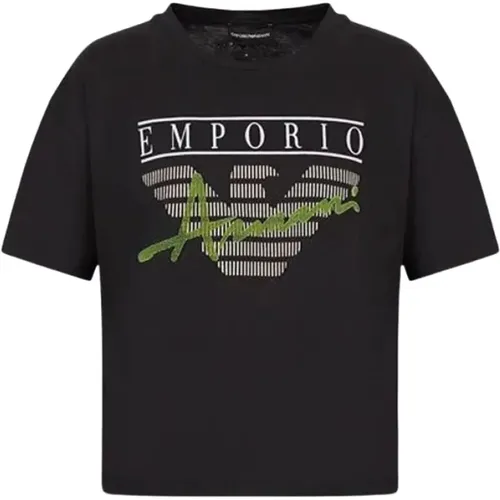 Women`s Cotton T-Shirt , female, Sizes: M - Emporio Armani - Modalova
