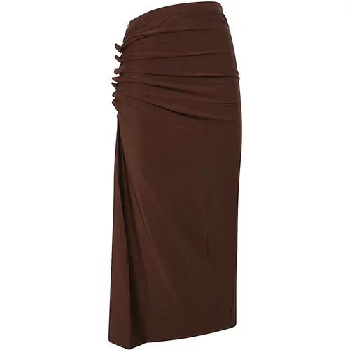 Chocolat Viscose Jersey Skirt , female, Sizes: XS - Paco Rabanne - Modalova