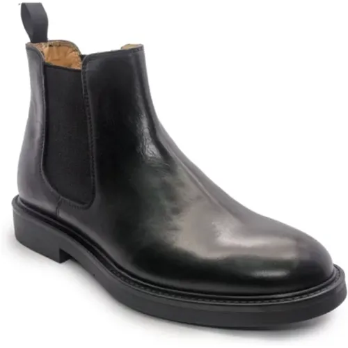 Schwarze Leder Chelsea Boots 18431 , Herren, Größe: 42 EU - BRECOS - Modalova