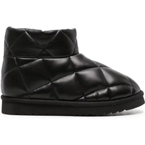 Schwarze gepolsterte Stiefel mit Gummisohlen , Damen, Größe: 36 EU - Stand Studio - Modalova
