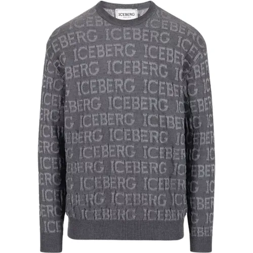 Merino Wool Logo Pullover , Herren, Größe: S - Iceberg - Modalova