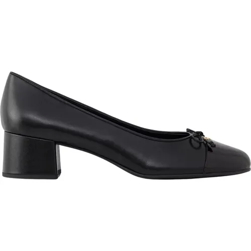 Schwarze Lederpumps mit runden Zehen - TORY BURCH - Modalova