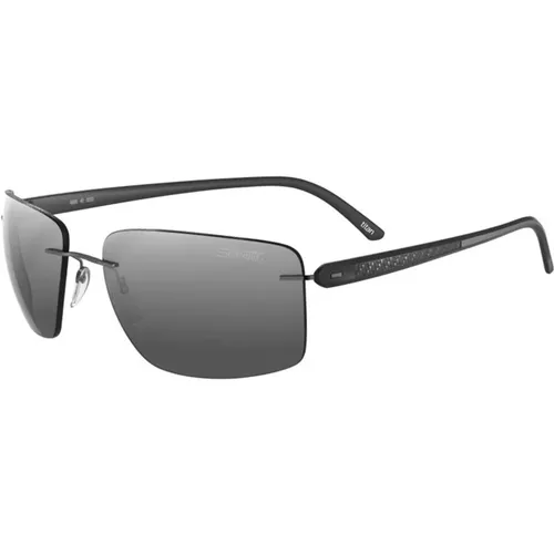 Sunglasses, male, , Size: ONE SIZE Carbon T1 8722 Sunglasses Ruthenium/Grey - Silhouette - Modalova