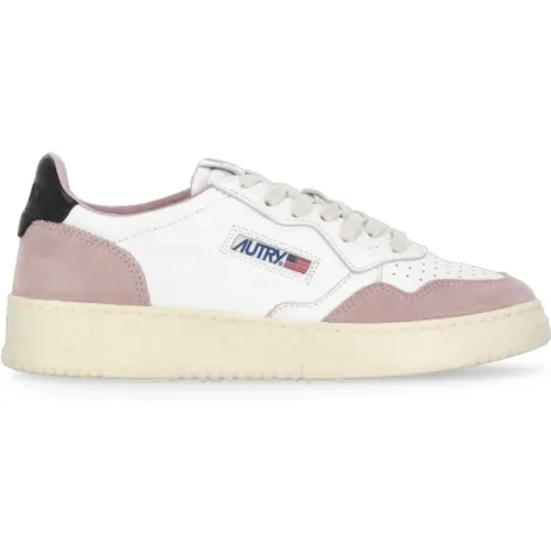 Rosa Leder Sneakers mit Logo-Details - Autry - Modalova