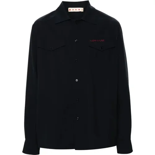 Wool Night Shirt Classic Style , male, Sizes: L, XL, M, S - Marni - Modalova