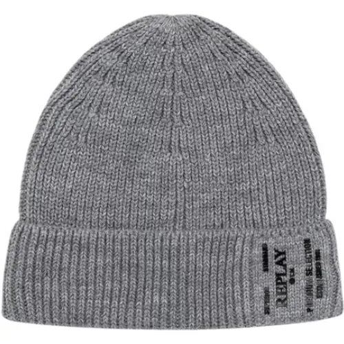 Beanies, male, , Size: ONE SIZE Stylish Beanie Hat - Replay - Modalova