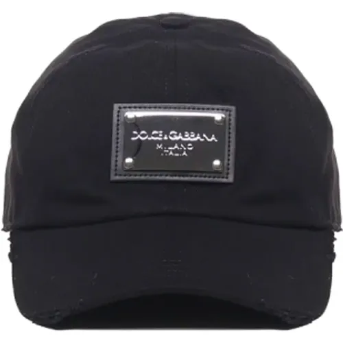 Schwarze Hüte für Männer , Herren, Größe: 58 CM - Dolce & Gabbana - Modalova