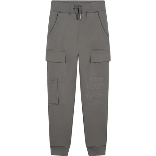 Anthrazit Jogginghose mit Logo-Stickerei - DKNY - Modalova