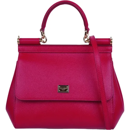 Medium Sicily Handbag with Gold-Tone Hardware , female, Sizes: ONE SIZE - Dolce & Gabbana - Modalova