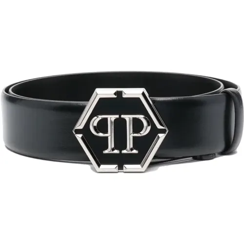 Logo-plaque leather Belt , male, Sizes: 85 CM, 100 CM, 90 CM, 105 CM - Philipp Plein - Modalova