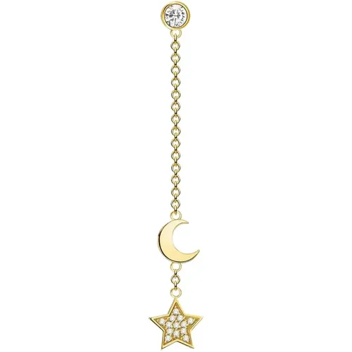 Ohrring Einzel Charming 925 Sterlingsilber Gelbgold vergoldet Stern&Mond Zirkonia H2151-414-14 - Thomas Sabo - Modalova