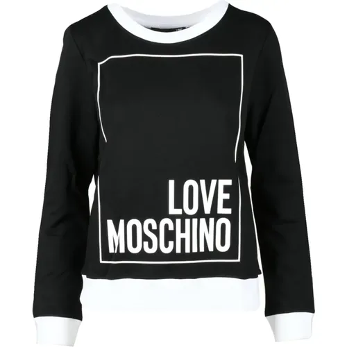 Long Sleeve Tops, female, , Size: XS Cotton Spandex Knit Top - Love Moschino - Modalova