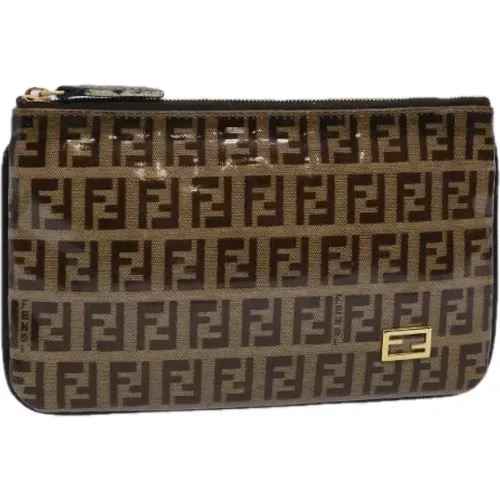 Pre-owned Clutches, female, , Size: ONE SIZE Pre-owned Canvas pouches - Fendi Vintage - Modalova