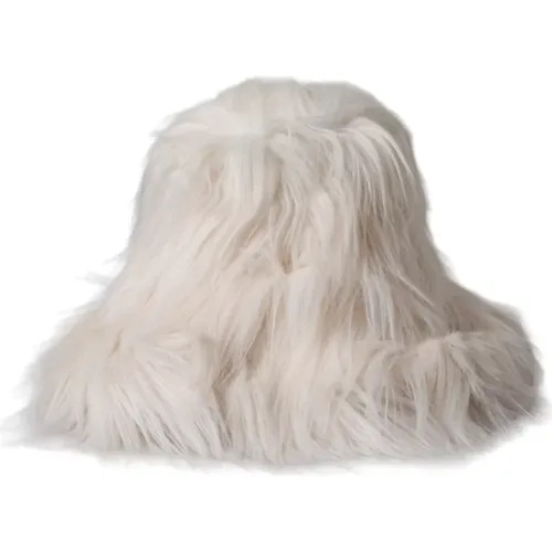 Hats, unisex, , Size: 57 CM Off Acrylic Fur Bucket Hat - Dolce & Gabbana - Modalova