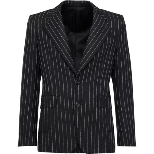 Blazers, male, , Size: L Wool Pinstripe Jacket - alexander mcqueen - Modalova