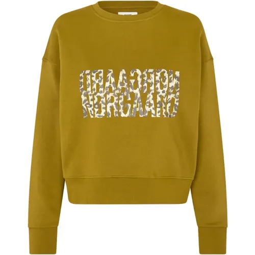Bedruckter Sweatshirt mit Rundhalsausschnitt , Damen, Größe: M - Mads Nørgaard - Modalova