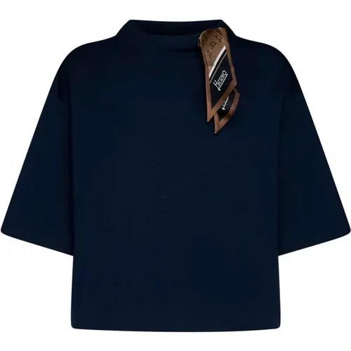 Blauer Jersey Schal Detail Polo - Herno - Modalova