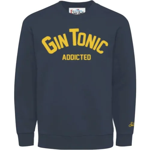 Sweatshirts, male, , Size: L Cotton Gin Tonic Addicted Men's Sweatshirt - MC2 Saint Barth - Modalova